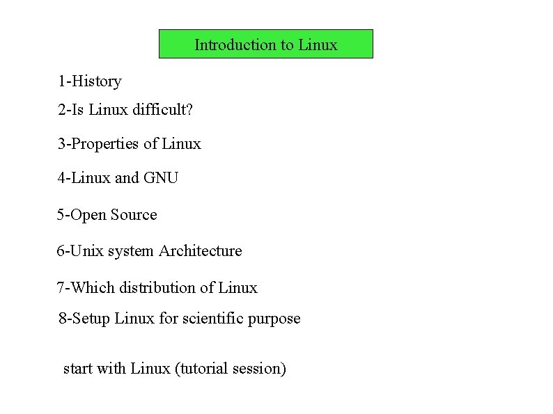 Introduction to Linux 1 -History 2 -Is Linux difficult? 3 -Properties of Linux 4 Introduction to Linux 1 -History 2 -Is Linux difficult? 3 -Properties of Linux 4