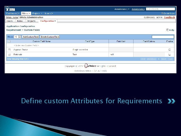 Define custom Attributes for Requirements 