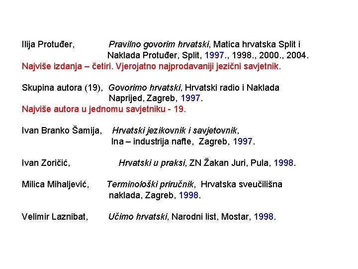 Ilija Protuđer, Pravilno govorim hrvatski, Matica hrvatska Split i Naklada Protuđer, Split, 1997. ,