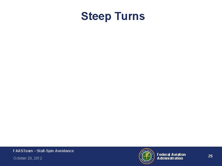 Steep Turns FAA-H-8083 -3 A Airplane Flying Handbook FAASTeam – Stall-Spin Avoidance October 20, Steep Turns FAA-H-8083 -3 A Airplane Flying Handbook FAASTeam – Stall-Spin Avoidance October 20,