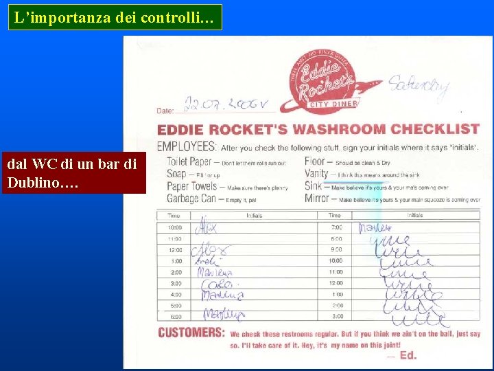 L’importanza dei controlli… dal WC di un bar di Dublino…. L’importanza dei controlli… dal WC di un bar di Dublino….