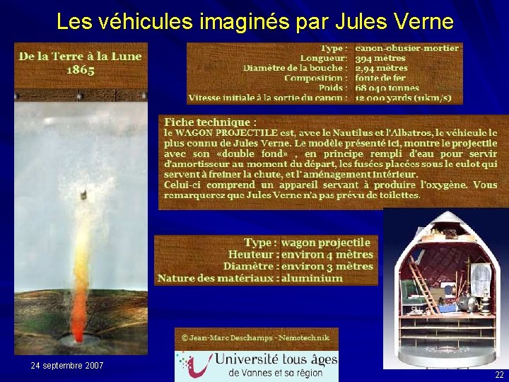 Les véhicules imaginés par Jules Verne 24 septembre 2007 22 