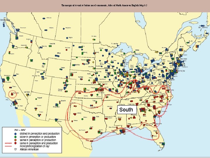 The merger of /i/ and /e/ before nasal consonants, Atlas of North American English