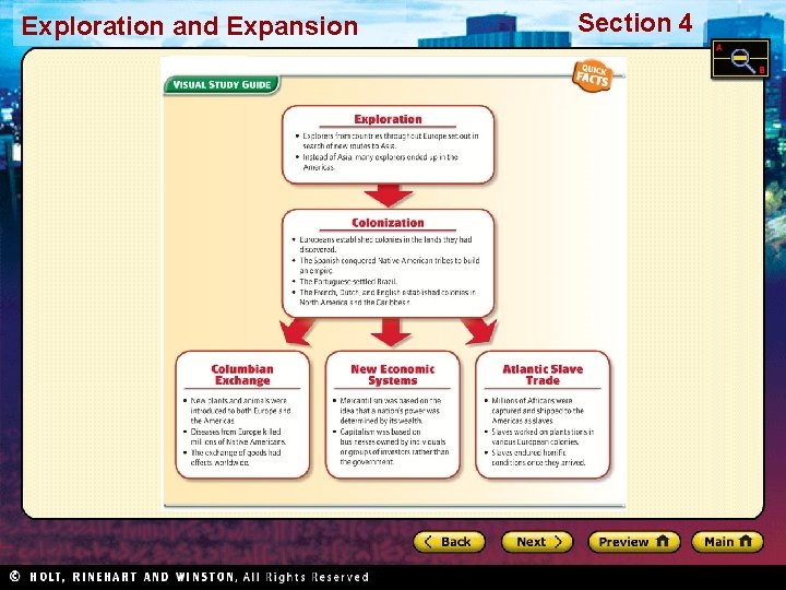 Exploration and Expansion Section 4 