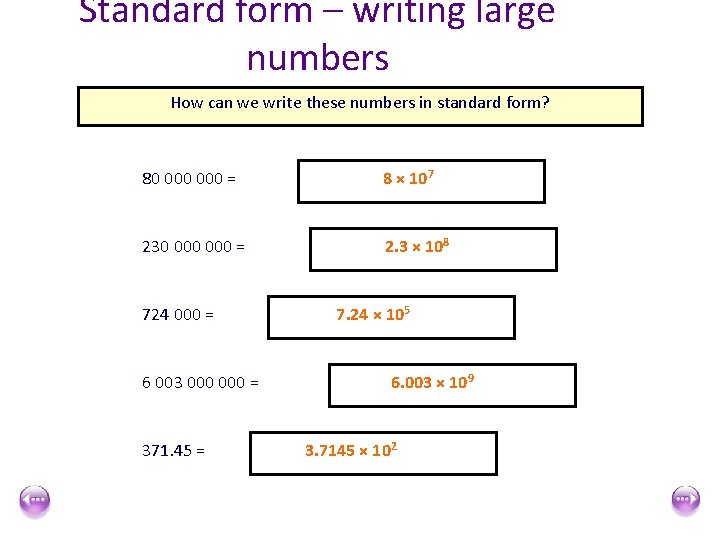 Standard form – writing large numbers How can we write these numbers in standard