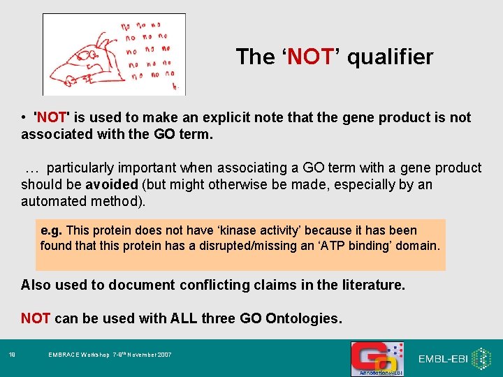 The ‘NOT’ qualifier • 'NOT' is used to make an explicit note that the