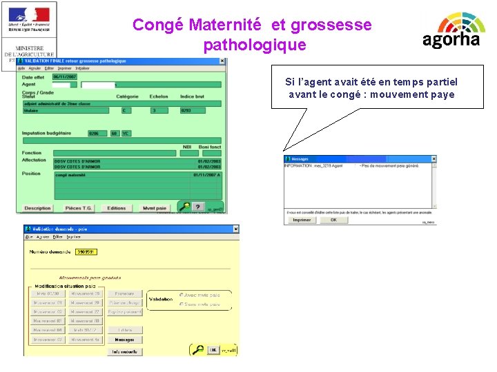 EPICEA Congé Maternité et grossesse pathologique Si l’agent avait été en temps partiel avant