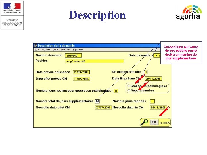 Description Cocher l’une ou l’autre de ces options ouvre droit à un nombre de