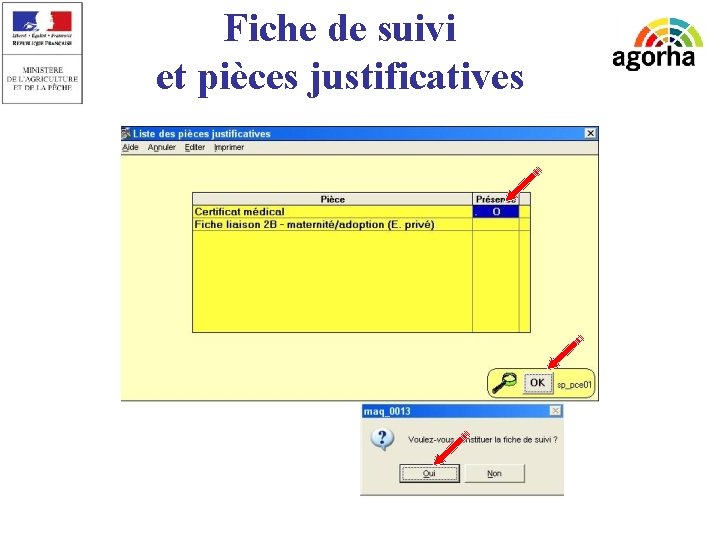 Fiche de suivi et pièces justificatives sg/srh/misirh 