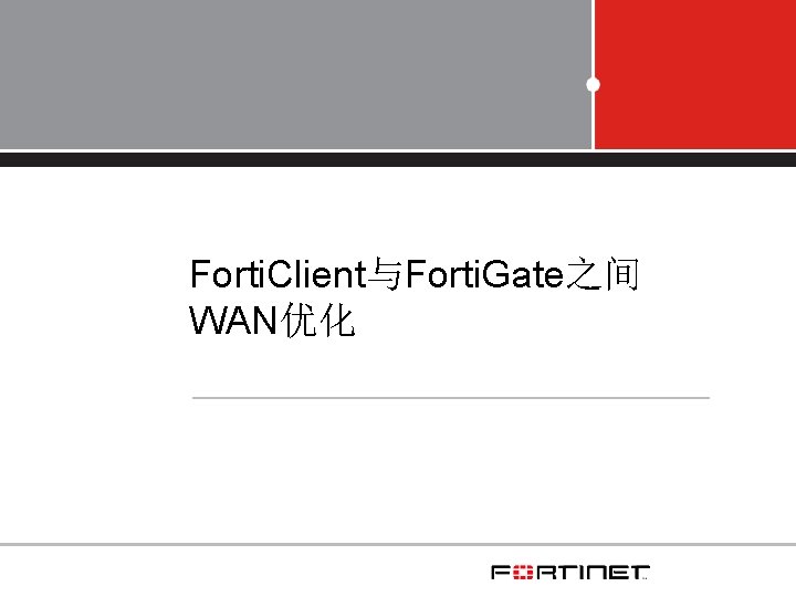 Forti. Client与Forti. Gate之间 WAN优化 
