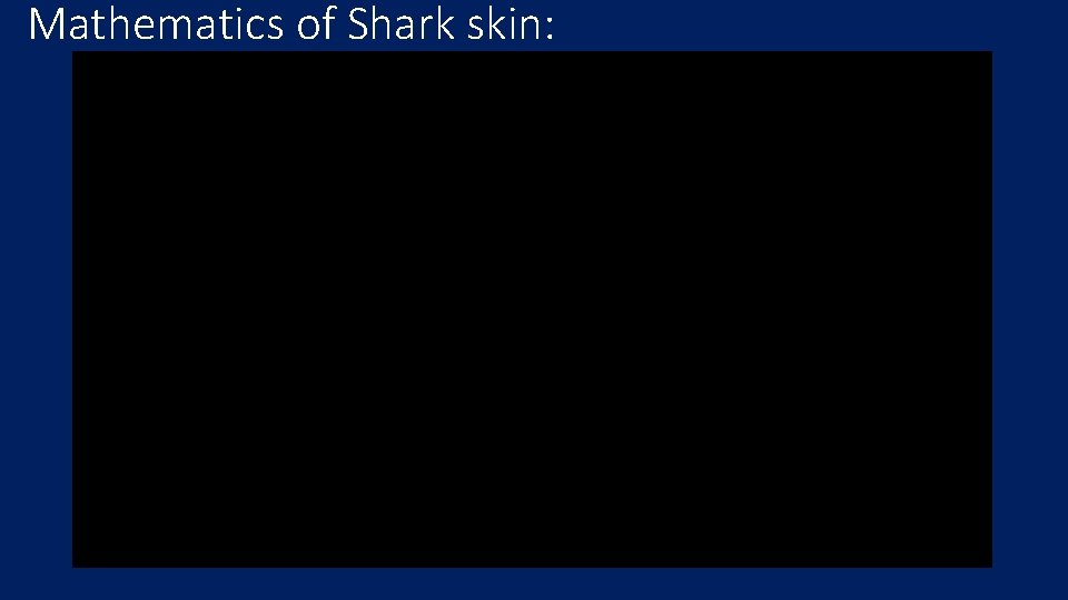 Mathematics of Shark skin: 