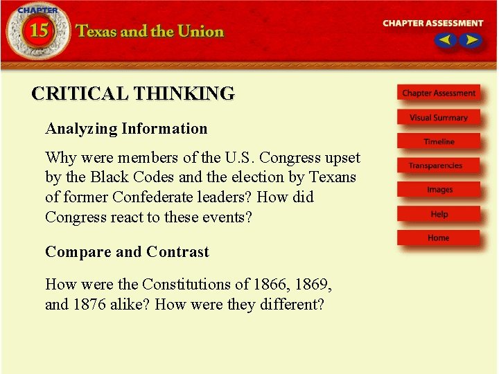 CRITICAL THINKING Analyzing Information Why were members of the U. S. Congress upset by