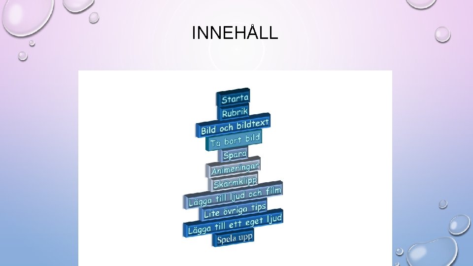 INNEHÅLL INNEHÅLL
