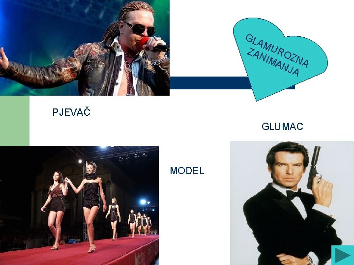 GL AM ZA URO NIM Z AN NA JA PJEVAČ GLUMAC MODEL 