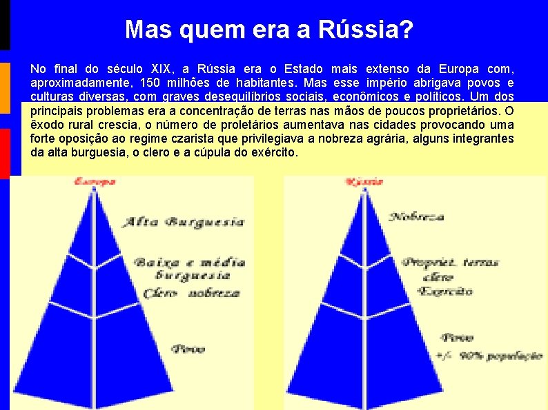 Mas quem era a Rússia? No final do século XIX, a Rússia era o