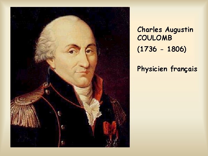 Charles Augustin COULOMB (1736 - 1806) Physicien français 