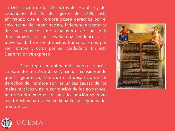 La Declaración de los Derechos del Hombre y del Ciudadano del 26 de agosto