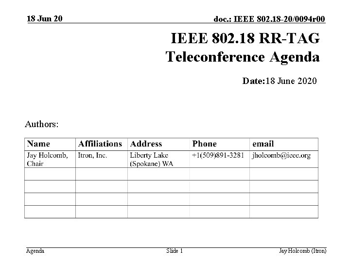 18 Jun 20 doc IEEE 802 18 200094