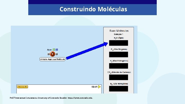 Construindo Moléculas Ph. ET Interactive Simulations University of Colorado Boulder https: //phet. colorado. edu.