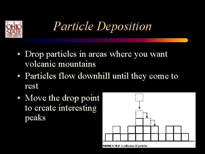 Particle Deposition • Drop particles in areas where you want volcanic mountains • Particles