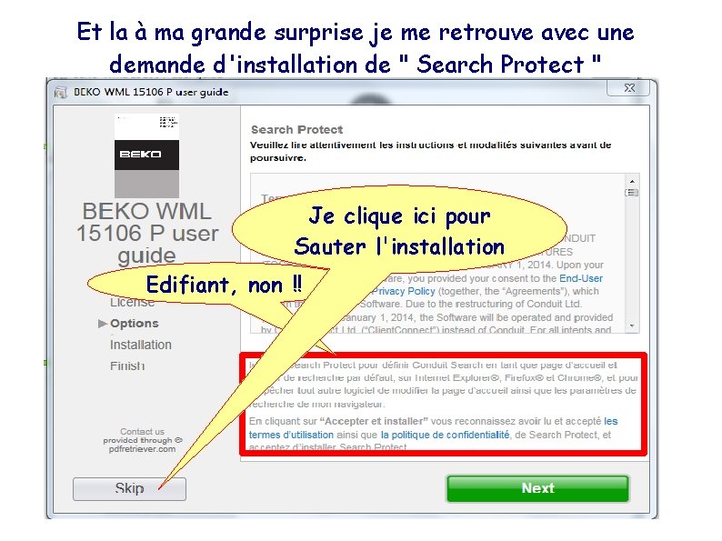 Et la à ma grande surprise je me retrouve avec une demande d'installation de