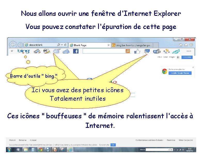 Nous allons ouvrir une fenêtre d'Internet Explorer Vous pouvez constater l'épuration de cette page