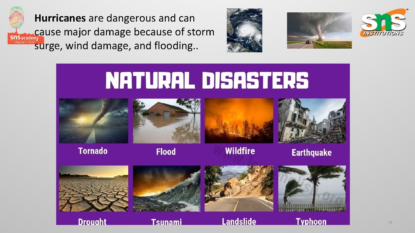 Hurricanes are dangerous and can cause major damage because of storm surge, wind damage,