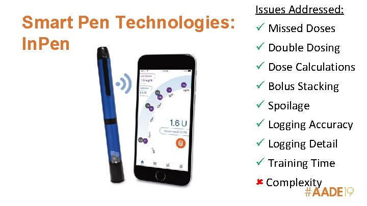 Smart Pen Technologies: In. Pen Issues Addressed: Missed Doses Double Dosing Dose Calculations Bolus