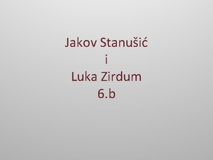 Jakov Stanušić i Luka Zirdum 6. b 