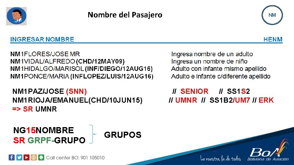Nombre del Pasajero NM 1 PAZ/JOSE (SNN) NM 1 RIOJA/EMANUEL(CHD/10 JUN 15) => SR