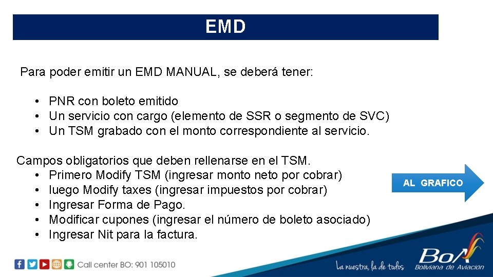 EMD Para poder emitir un EMD MANUAL, se deberá tener: • PNR con boleto