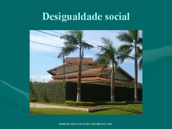 Desigualdade social www. professoracecilia. wordpress. com 
