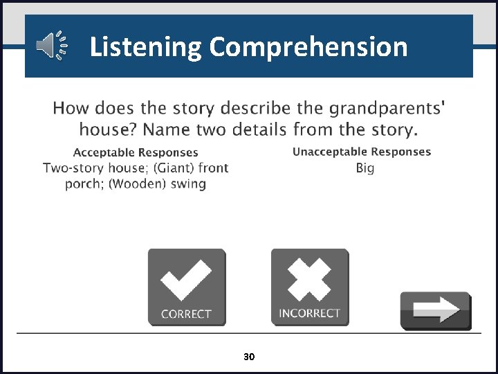 Listening Comprehension 30 