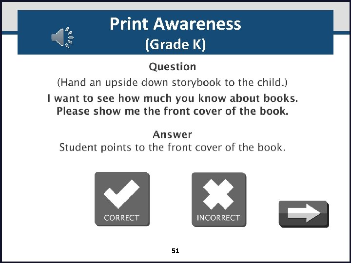Print Awareness (Grade K) 51 