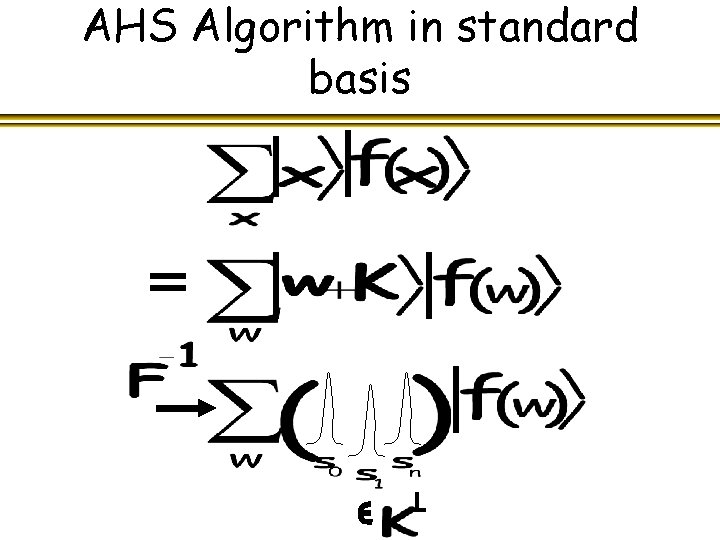 AHS Algorithm in standard basis 