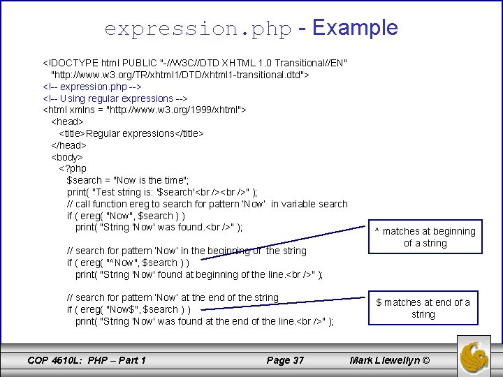 expression. php - Example <!DOCTYPE html PUBLIC "-//W 3 C//DTD XHTML 1. 0 Transitional//EN"