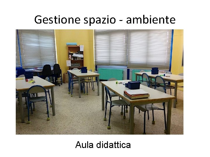 Gestione spazio - ambiente Aula didattica 