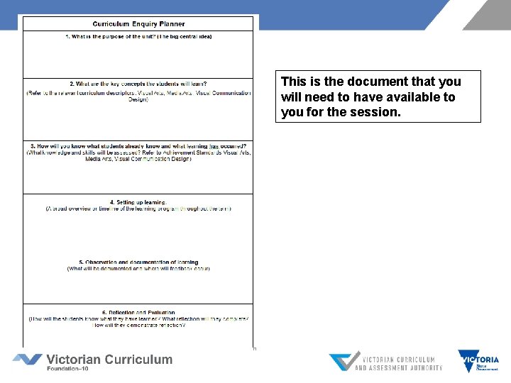 This is the document that you will need to have available to you for