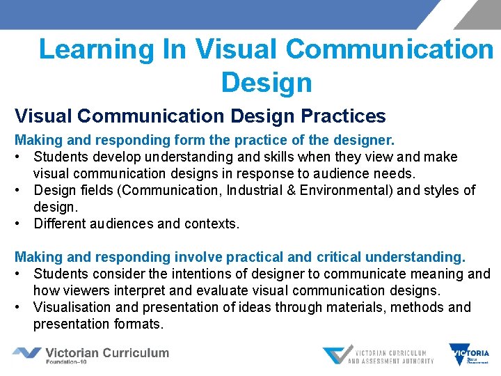 Learning In Visual Communication Design Practices Making and responding form the practice of the