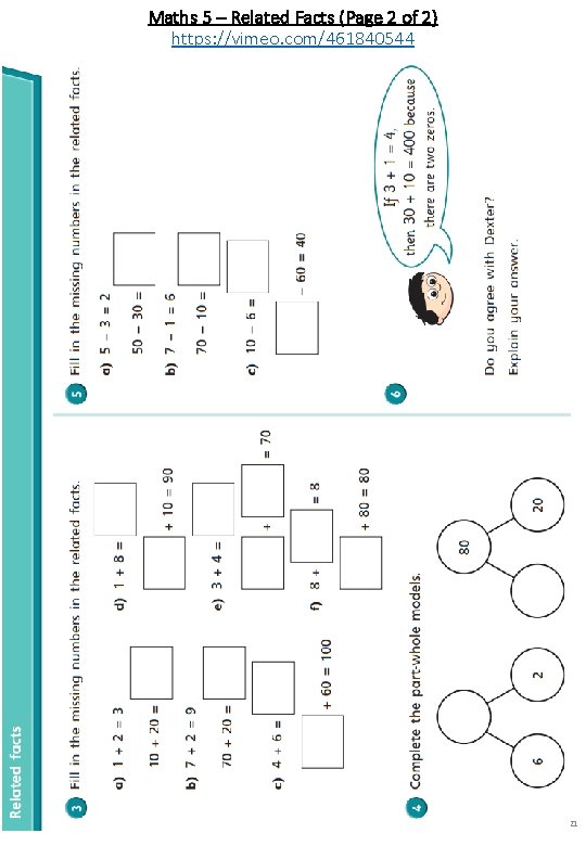 Maths 5 – Related Facts (Page 2 of 2) https: //vimeo. com/461840544 21 Maths 5 – Related Facts (Page 2 of 2) https: //vimeo. com/461840544 21