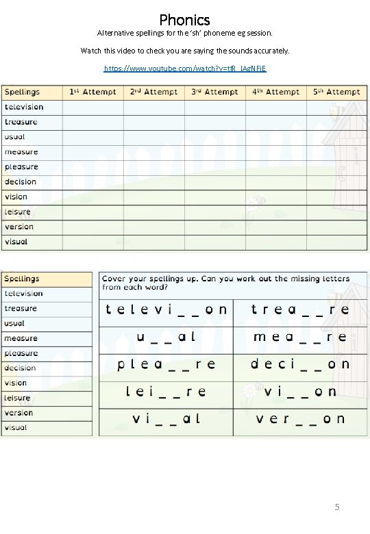 Phonics Alternative spellings for the ‘sh’ phoneme eg session. Watch this video to check Phonics Alternative spellings for the ‘sh’ phoneme eg session. Watch this video to check