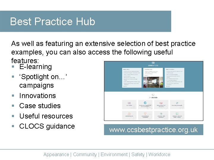 Best Practice Hub As well as featuring an extensive selection of best practice examples,