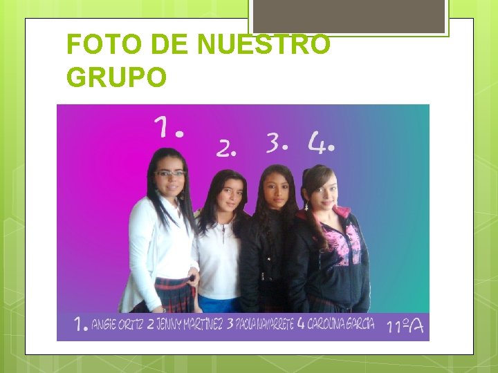 FOTO DE NUESTRO GRUPO FOTO DE NUESTRO GRUPO