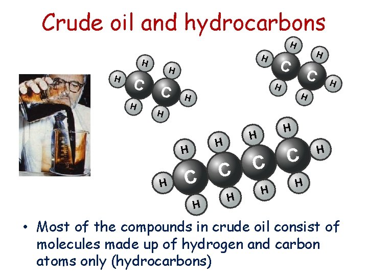 Crude oil and hydrocarbons • Most of the compounds in crude oil consist of