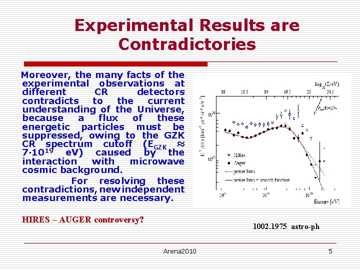 Experimental Results are Contradictories Moreover, the many facts of the experimental observations at different