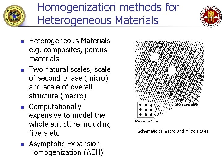 Homogenization methods for Heterogeneous Materials n n Heterogeneous Materials e. g. composites, porous materials