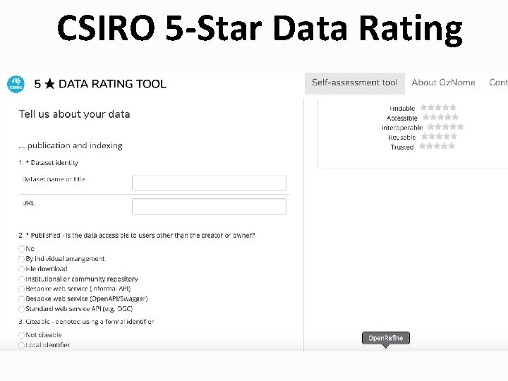 CSIRO 5 -Star Data Rating 