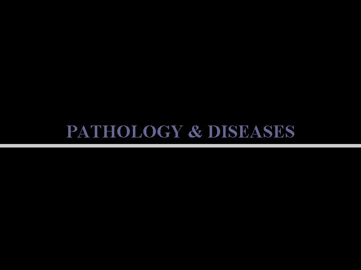 PATHOLOGY & DISEASES 