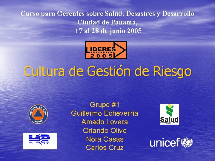 Curso para Gerentes sobre Salud, Desastres y Desarrollo Ciudad de Panamá, 17 al 28