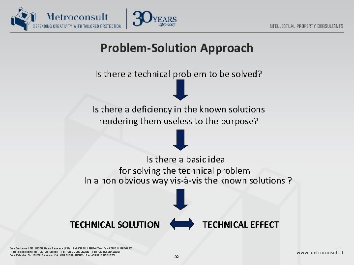 Problem-Solution Approach Is there a technical problem to be solved? Is there a deficiency